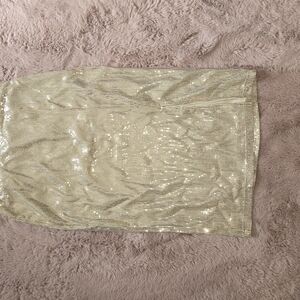 Sequin Pencil Skirt - Gold